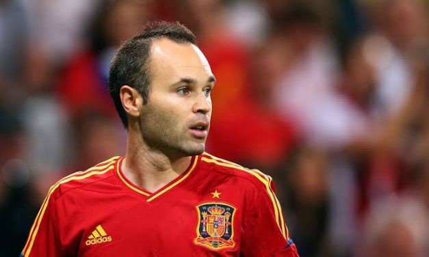 Seseorang Pemain Bola Andres Iniesta Di Spanyol