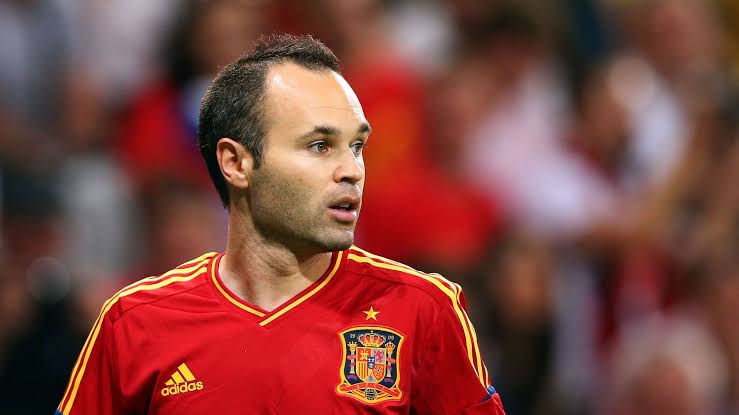 Seseorang Pemain Bola Andres Iniesta Di Spanyol